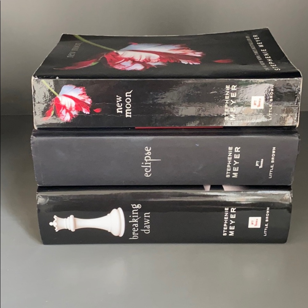 Twilight books (breaking dawn, eclipse, new moon)